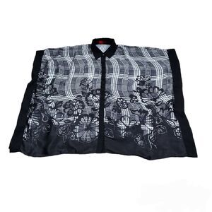 READ Filomena Fernandez White Black Floral Button Front Tunic Blouse One Size OS